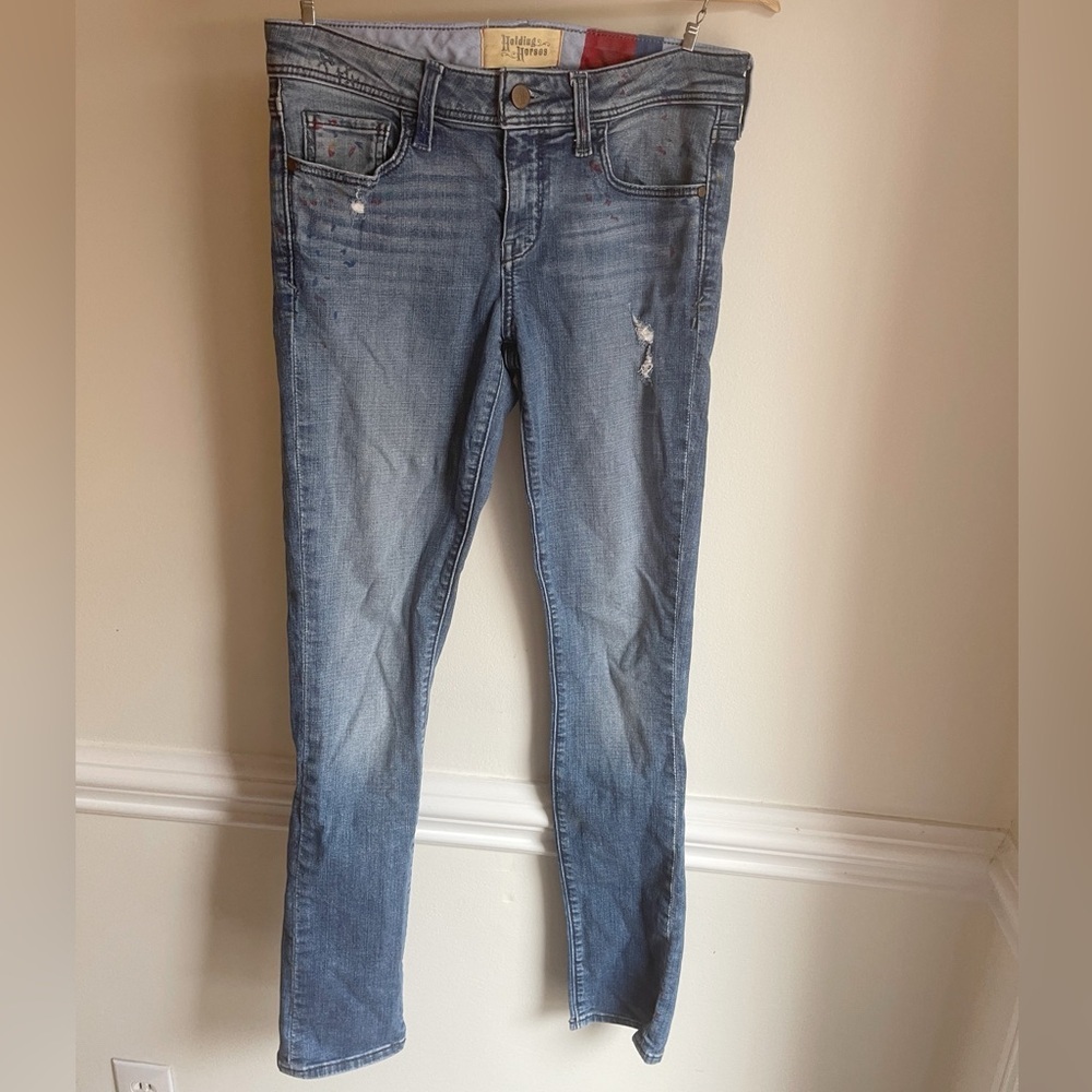 Holding Horses Anthropologie Paint Splatter Skinny Jeans Size 27